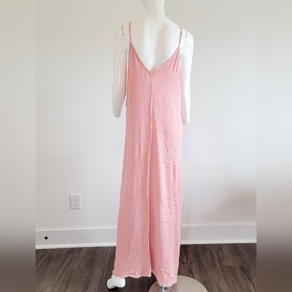 NWT Treasure & Bond Coral Pink Spaghetti Strap Maxi Dress Swim Cover Up Sz XL - Picture 4 of 10